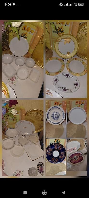 Çay dəsti, rəng - Qara, Farfor, 6 nəfərlik