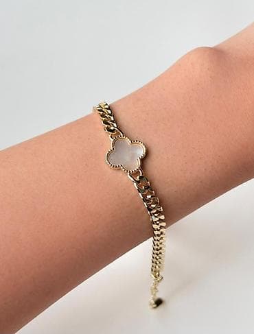 Браслеты: Zərif Clover (Yonca) Modelli Qızılı Qolbaq – Yeni ​Açıqlama: Çox zərif — 1