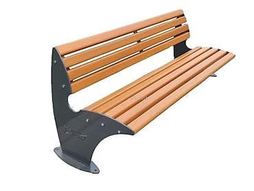 anbaras mebel: Metal karkaslı taxta skamya - İstifadə sahəsi: həyət, bağ, park — 2