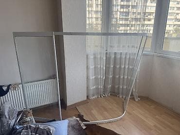 parda tul: Kvadrat duş kabinəsi üçün şüşə və alüminium profilli karkas dəsti — 1