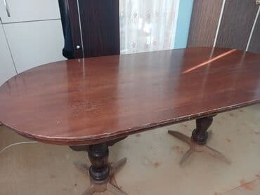 qabaq stolu: Qonaq masası, Açılmayan, Taxta, Oval masa — 1