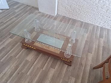kafe masalari: Qonaq otağı üçün, İşlənmiş, Açılan, Oval masa, 8 stul — 2