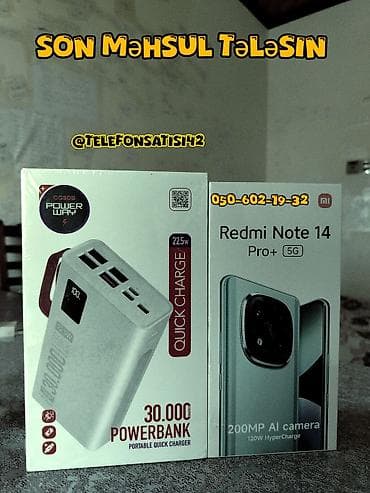 🔥 Redmi Note 14 Pro+ 5G 📱 8GB RAM | 256GB Yaddaş 💾📸 Süni intellekt