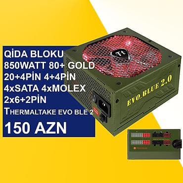 Digər ehtiyat hissələri: Qida Blokları ⭐180Watt 80+Bronze 10pin 4pin Huntkey HK280-73PP (Yeni — 4