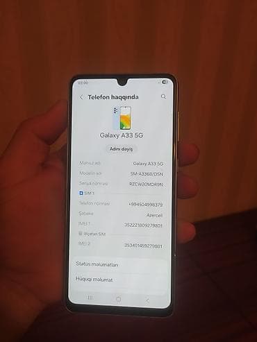 usb port: Samsung Galaxy A33 5G, 128 GB, rəng - Göy, Barmaq izi — 9