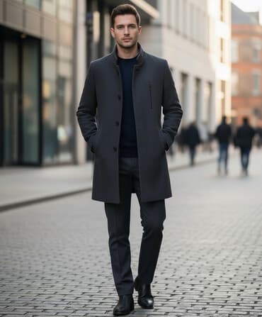 Palto, M, rəng - Boz