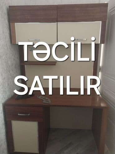 Düz masa, Polkalı, Siyirməli, Azərbaycan, Teksturalı laminat, Zəmanətsiz, Kredit yoxdur