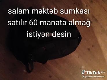 Məktəb çantası satılır. - Rəng: qara - Kürək çiyin qayışları və