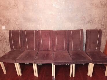 Taburetlər: Qonaq otağı üçün, Açılmayan, Dördbucaq masa, 6 stul — 2