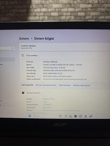 boya mikrofon: İntel core i 3 ( 10 cu nəsil) Operativ yaddaş : 4 ram SSD 256 gb — 2