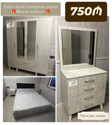 российская мебель в баку: Односпальная кровать, Шкаф, Тумба, Россия, Новый — 9