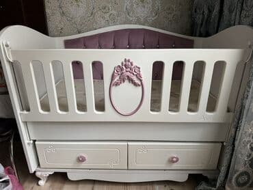 elektron beşik: Qız üçün, İşlənmiş, Dördbucaq, Beşik, Dəstsiz, Matras ilə, Yellənmə mexanizm ilə — 5