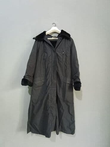 qadınlar üçün süni dublyonkalar: 48z50Qadıni üçün uzun qış paltosu - Rəng: tünd boz/qartal qara — 1