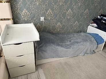 uşaq carpayı: Oğlan və qız üçün, Təknəfərlik çarpayı, Komod — 2