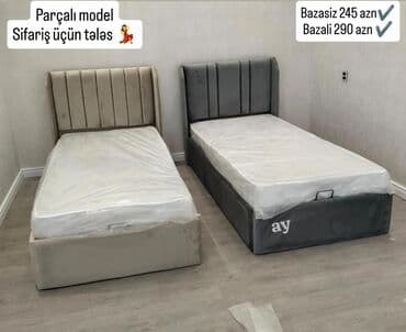 taxt carpayilar: Təknəfərlik çarpayı, Bazalı, Matras ilə, Siyirməsiz — 1