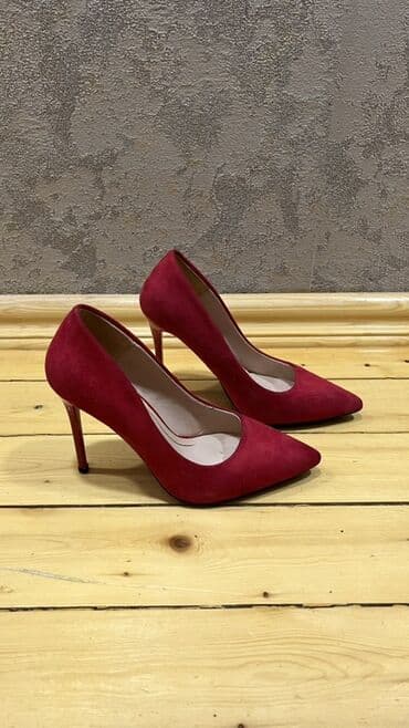 zamşa baletkalar: Tuflilər, Ölçü: 36, rəng - Qırmızı, İşlənmiş — 2