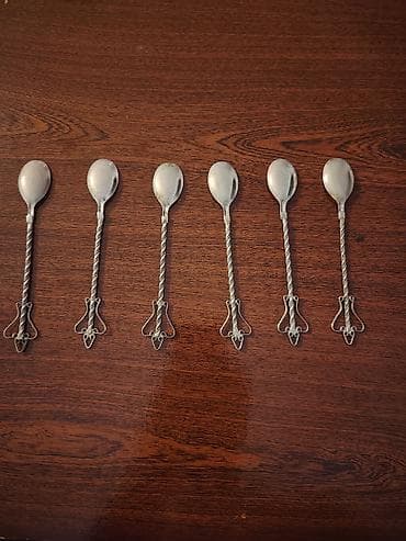 qaşıq: Melixor gümüş üzüklü qaşıq dəsti – 6 ədəd - Material: metal ərinti — 3