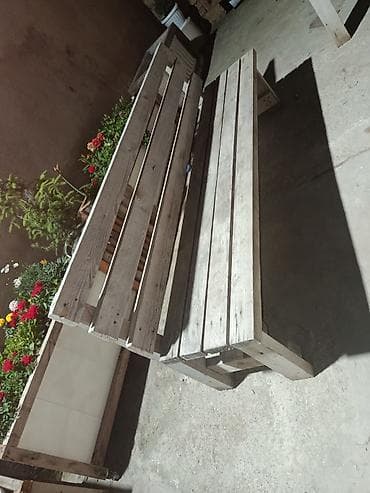 Mebel: Taxta bağ skamyası - Material: möhkəm taxta taxtalardan yığılmış iki — 2