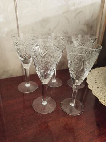 Rümkalar, rəng - Ağ, Xrustal, 6 ədədli dəst