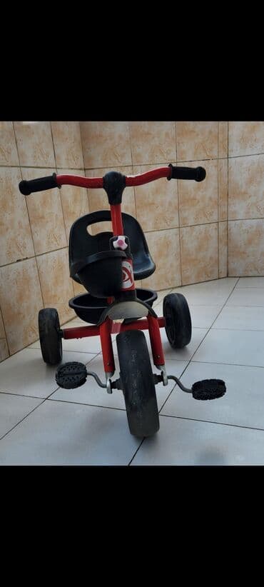 3 yaşdan yuxarı uşaqlar ucun velosipedlər: Uşaq üçtəkərli velosipedi – HXN brendi - Rəng: qırmızı gövdə, qara — 1