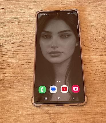 samsung netbook: Samsung Galaxy M52 5G, 128 GB, rəng - Qara, Barmaq izi, İki sim kartlı, Face ID — 1