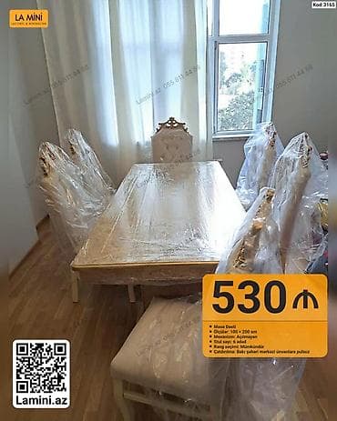 Masa dəsti – Klassik dizayn - Ölçü: 100 × 200 sm - Mexanizm at lalafo.az Masa dəsti – Klassik dizayn - Ölçü: 100 × 200 sm - Mexanizm