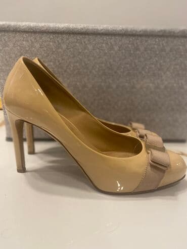 детские кожаные туфли: Туфли, Размер: 38.5, цвет - Бежевый, Б/у — 1