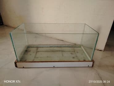 купить аквариум в баку: Şüşə akvarium - Material: şəffaf qalın şüşə divarlar, alt hissə — 1