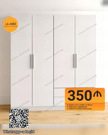 Açılan, 3 qapılı Düz dolab, Qarderob, paltar dolabı