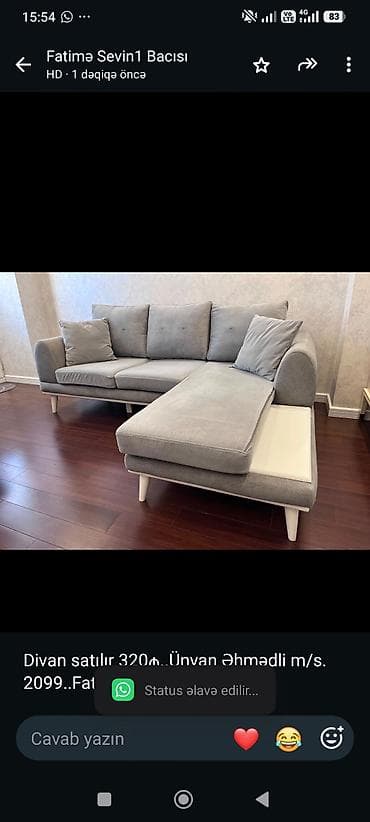 Divan satılır 320₼. Ünvan Əhmədli m/s. 2099. Fatimə99