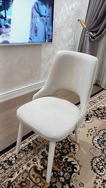 stullar: Qonaq otağı üçün, Qatlanmayan, rəng - Ağ Stul — 2