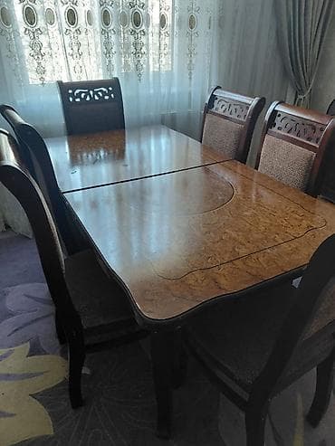 Qonaq otağı üçün, Açılan, Oval masa, 6 stul