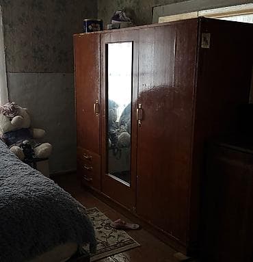 gənc otagi: 3 qapılı, Güzgülü, Qəhvəyi, Taxta, Açılan, Düz dolab — 1