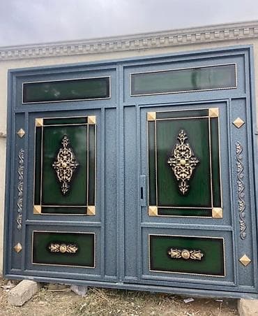 Дворовые ворота: Железо Дворовые ворота, С дверью — 3