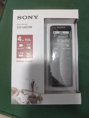 operativ yaddas: Sony ICD-UX570F stereo səs yazıcısı - 4 GB daxili yaddaş (təxminən — 1