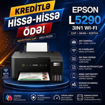 EPSON L5290 3IN1 WI-FI Çap rezolyusiyası: 5760 × 1440 dpi Çap rəngi