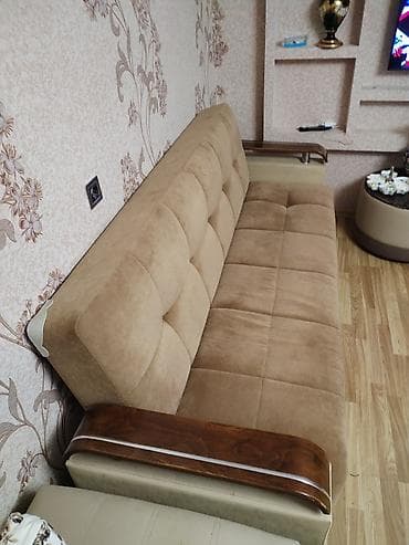 isti: Krem-qəhvəyi rənglərdə oturma dəsti - Tərkib: 1 ədəd 3 yerlik divan + — 1