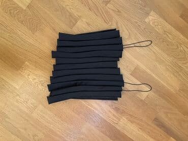 Qadın geyimləri dəsti 1) Qara parça maskalar – qulaq rezinli, qatlı