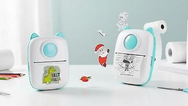 Mini Printer Mavi Kartuş və mürəkkəb tələb etmir. Yalnız xüsusi