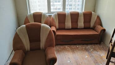 диван и 2 кресла мягкая мебель: Divan, İşlənmiş, Açılmayan, Parça — 1