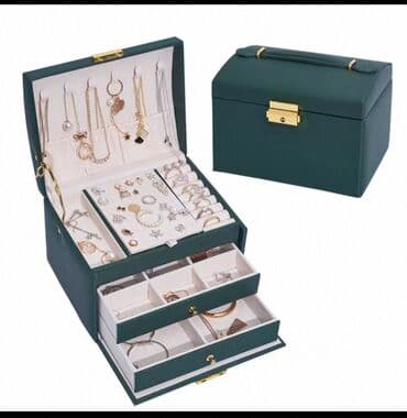 üzüklər üçün döşəkçələr: Zərgərlik qabı – çox bölməli, qutu tipli organizer - Rənglər: tünd — 7