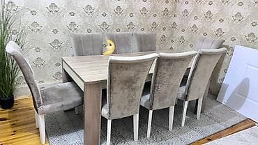 Qonaq otağı üçün, İşlənmiş, Kvadrat masa, 8 stul