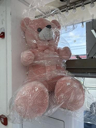 Böyük ölçülü plyuş ayı oyuncağı – Uzunluğu 2 metre yaxın açıq çəhrayı