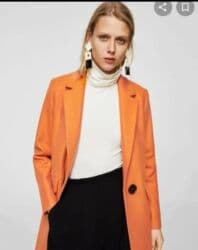 qadınlar üçün təbii dublyonkalar: Palto, Mango, L, rəng - Narıncı — 2