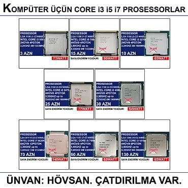 ipad 2: Kompüter üçün Core i3 i5 i7 Prosessorlar 📍Ünvan: Bakı şəh, Suraxanı — 1