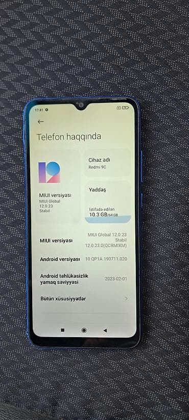 ucuz ikinci el: Redmi 9C, 64 GB, rəng - Mavi, Barmaq izi — 1