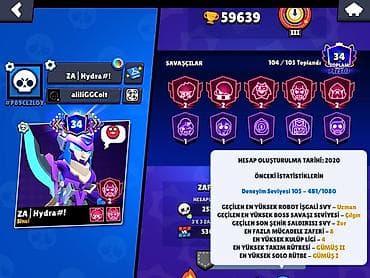 oyun cd: Brawl Stars oyun hesabı - Trofey: 59.639 - Hesabın yaradılma ili — 1