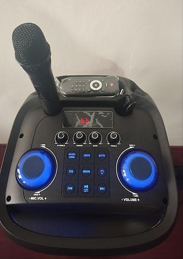 karaoke ses sistemi: Kalonka Portativ təkərli Karaoke/parti akustik sistemi – LED işıqlı — 3