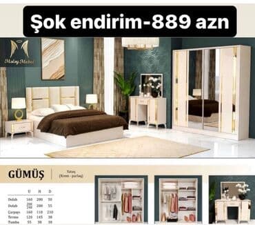 termo tek: İkinəfərlik çarpayı, Termo, Dolab, 2 tumba, Azərbaycan, Yeni — 10