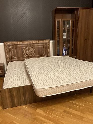 Yataq dəsti – taxta çarpayı və 2 ədəd döşək - Material: ağac — 5
